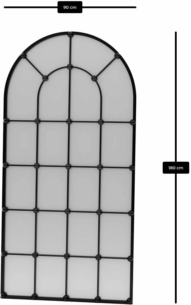 Pasqyrë Cheval, ngjyrë e zezë, Skye Decor, 90x180cm