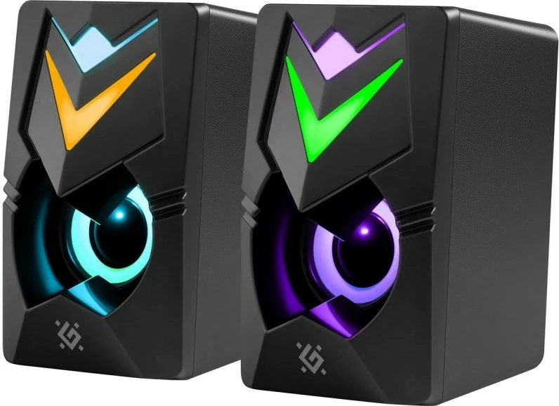 Altoparlantë Defender J4 2.0, 6W, me LED, për PC, të zinj