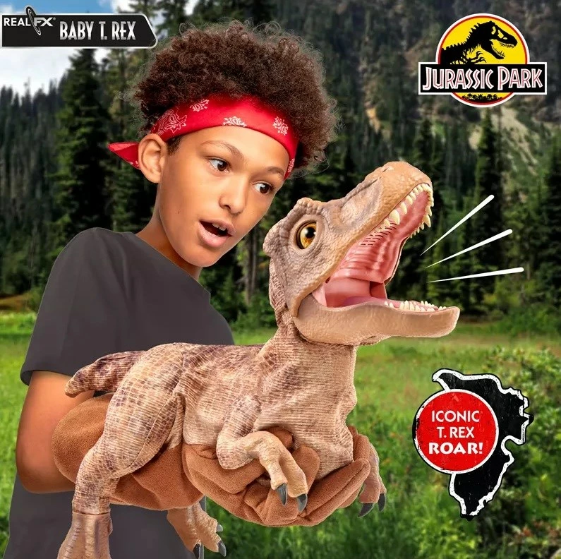 Kukull interaktive WOW Stuff Puppetronic Real FX Baby T-Rex Jurassic Park, bronzi