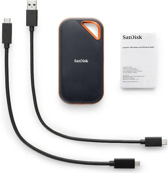 SSD portabël SanDisk Extreme PRO, 1 TB, USB Type-C, 3.2 Gen 2, 2000 MB/s, Mbrojtje me fjalëkalim, E zezë