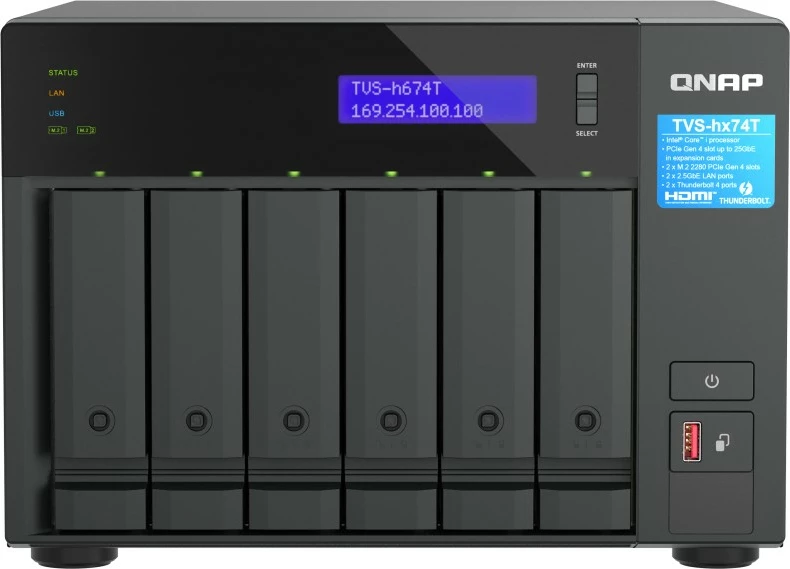 NAS QNAP TVS-h674T-i5-32G, Intel Core i5-12400, 72TB