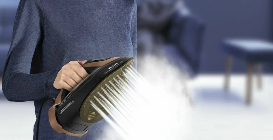 Hekur me avull Tefal Ultimate Power Pro FV9E50 3200 W, Durilium AirGlide Autoclean, kabllo 2 m, Zi/Bakër