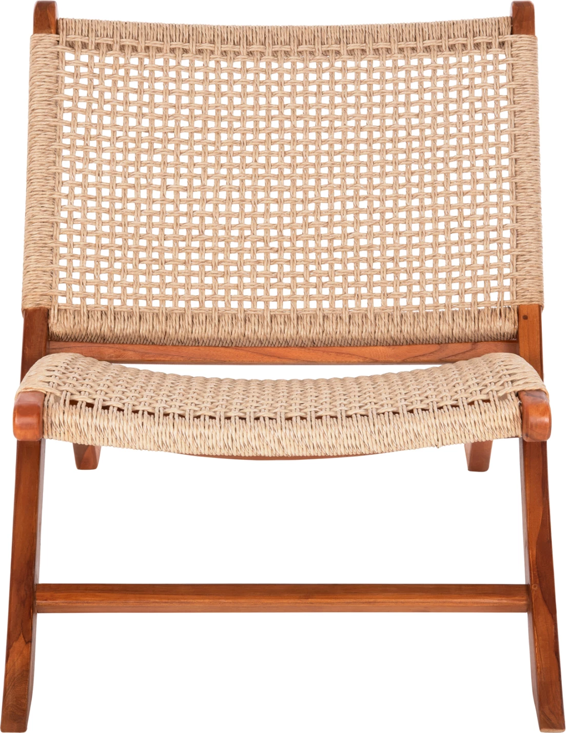 Karrige e shkurtër e palosshme FERM FH9477.01, dru teak i fortë, ngjyrë natyrale, litar VIRO, 65.5x80x67H cm