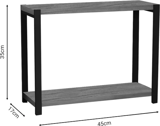 Raft tavoline Lerf melaminë lisi-metal i zi 45x17x35cm