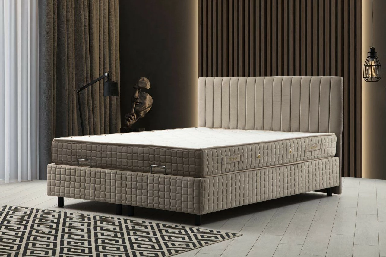 Set dyshek, bazë dhe shtrat, ngjyrë kafe, Skye Decor, 90x190cm