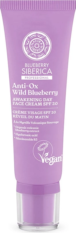 Krem fytyre për femra Natura Siberica Blueberry Siberica Vegan Energizing me SPF20, 50ml