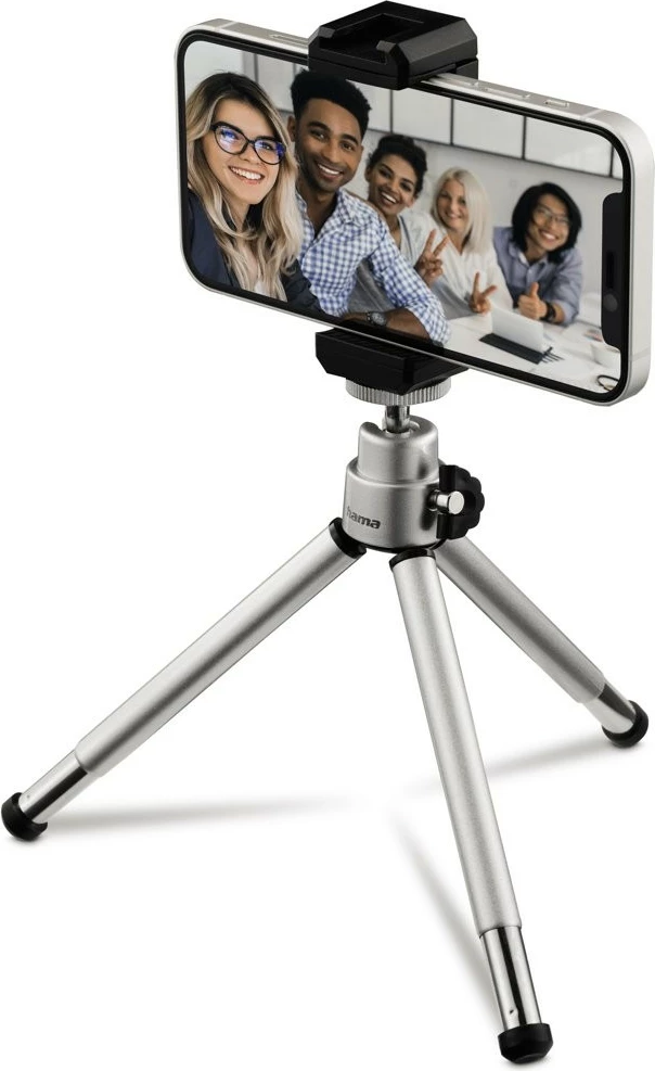 Tripod mini 2-në-1 Hama Fancy 4666 për smartphone dhe kamera, argjend