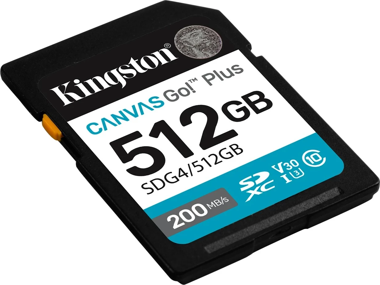 Kartelë memorie Kingston Canvas Go! Plus SDXC 512GB, 200MB/s, e zezë
