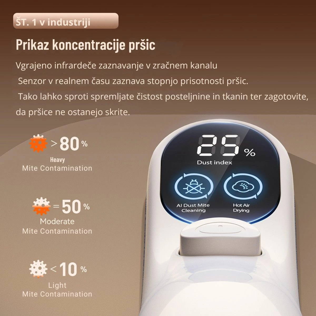 Fshesë kundër marimangave Uwant M500 13000Pa, 65°C, UVC LED, ultrasonike, e bardhë