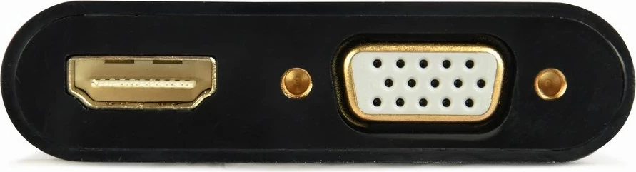 Përshtatës Gembird VGA-HDMI+VGA, 0.15 m, e zezë