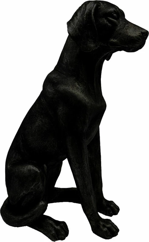 Dekor qen 'Oliver', polirezine, ngjyrë e zezë, 36x21x50 cm