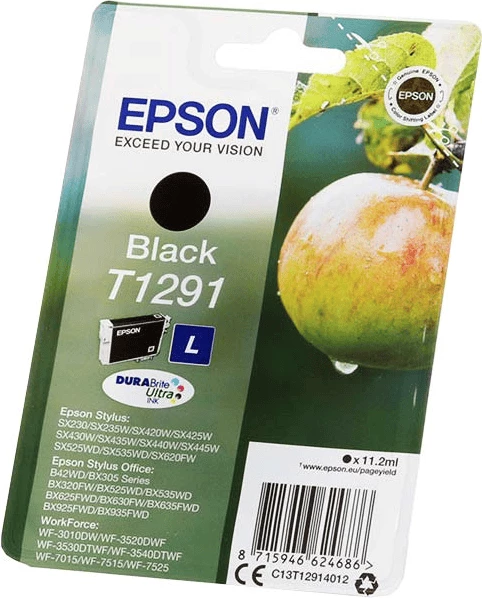 Kartrixh boje, Epson, T1291 / C13T12914012, 11.2 ml, rendiment 380 faqe, e zezë