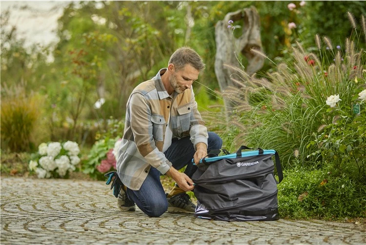 Thes mbeturinash kopshti Gardena 11715-20, 130L, plastikë e ricikluar, i zi/gjelbër