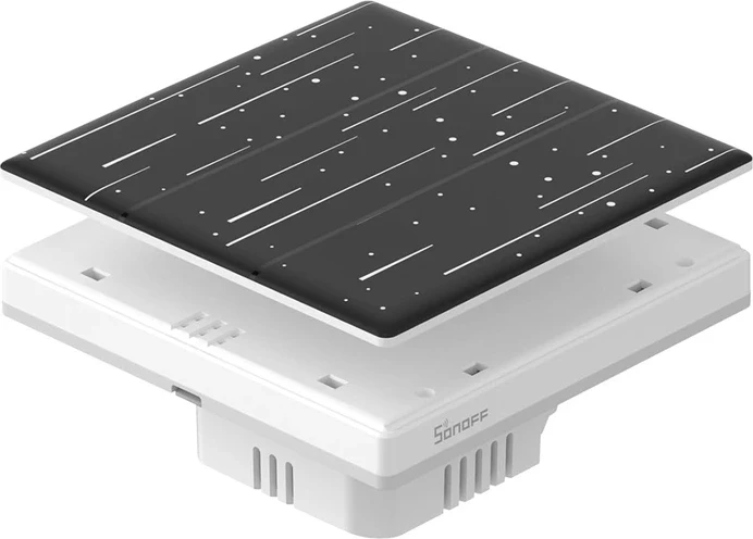 Kapak dekorativ Sonoff T5-3C-86-star për çelës të mençur me prekje, plastikë, i zi