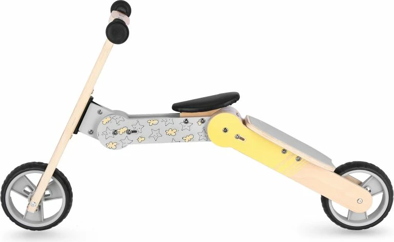 Bicikletë e balancës dhe trotinet për fëmijë 2në1 Spokey WOO-RIDE MULTI, e verdhë