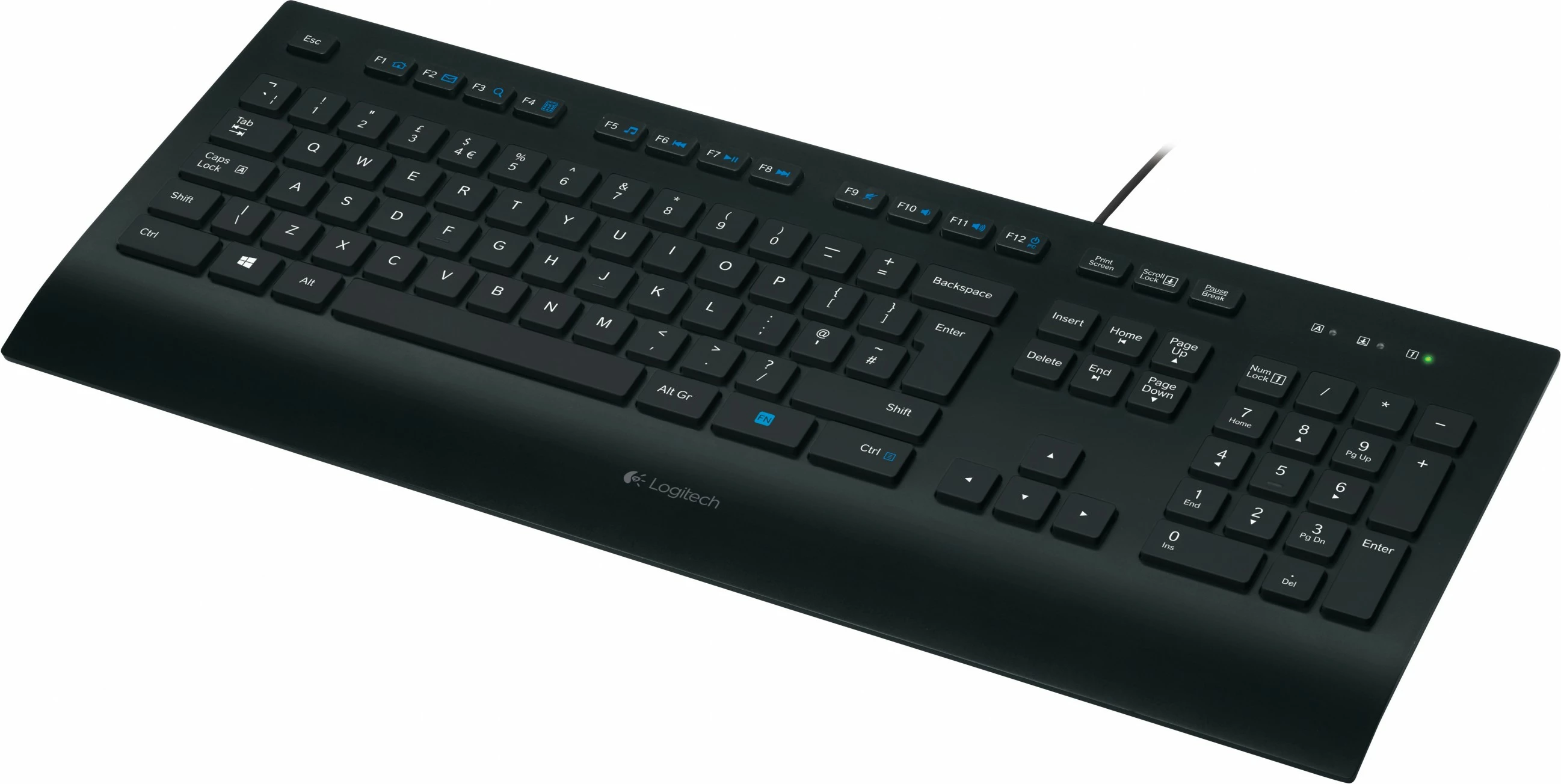 Tastierë Logitech K280e për Biznes, Full-size (100%), Wired, USB, Membranë, QWERTZ, E zezë