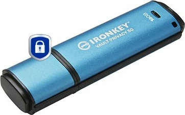 USB Kingston IronKey Vault Privacy 50 16GB, USB 3.2, zi/blu