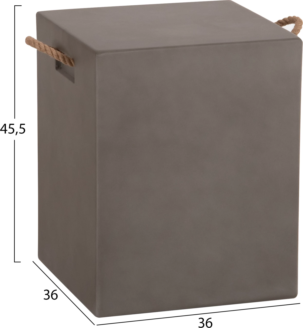 Stool katror me doreza litari, fiber cement, ngjyrë gri, ZAK FH6581.01, 36x36x43cm