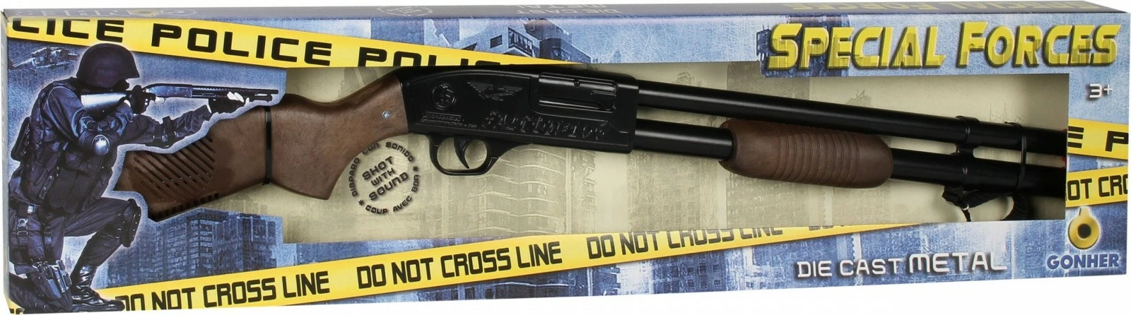 Shotgun lodër Pulio Gonher Metal Police, metal, 79 cm, zi/kafe