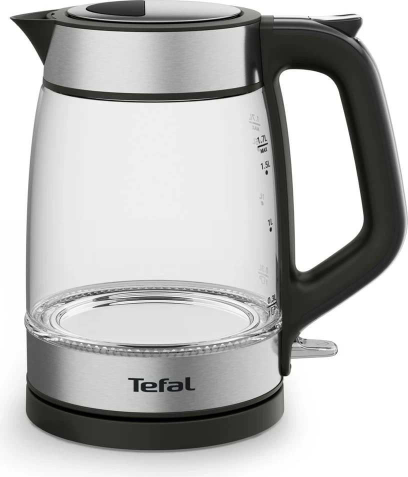 Ibrik elektrik Tefal KI605830, 1.7L, 2200W, xham, argjendtë/zi