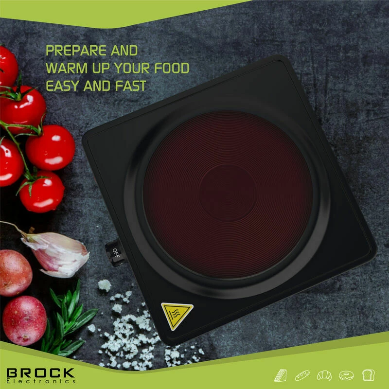 Rešo elektrike Brock EP 100 BK 1500W pllakë 18.5cm, e zezë