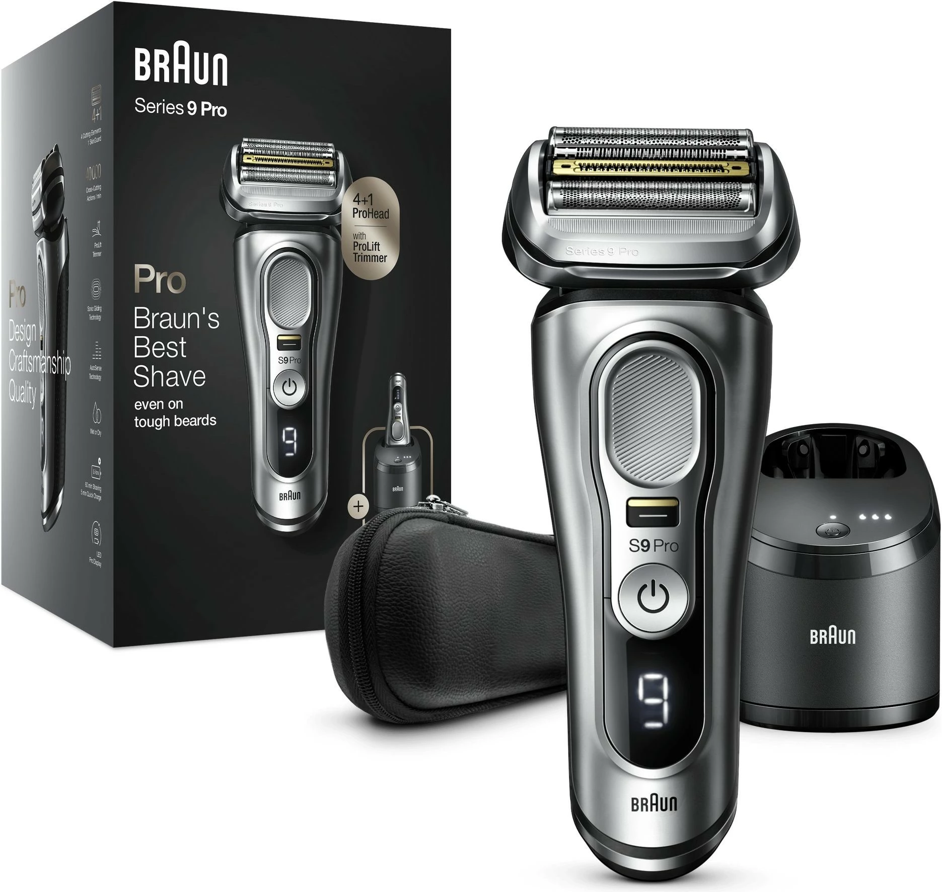 Makinë rroje Braun Series 9 9467cc, 4 koka, Li-Ion, 60 min, e zezë/gri