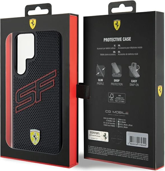Mbështjellës Ferrari Big SF Perforated për Samsung Galaxy S24 Ultra, i zi