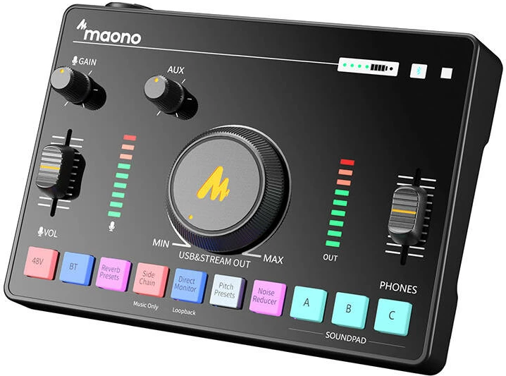 Mixer audio Maono AMC2 Neo, kartë zanore, e zezë