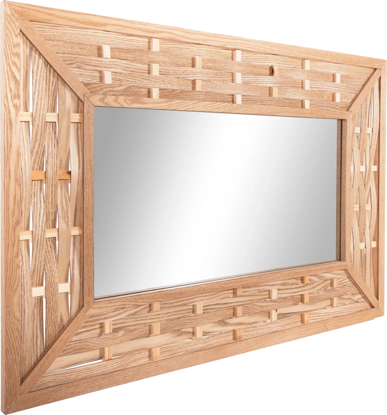 Pasqyrë muri drejtkëndore FH4225 bambu në ngjyrë dushku 120x2,5x80 cm