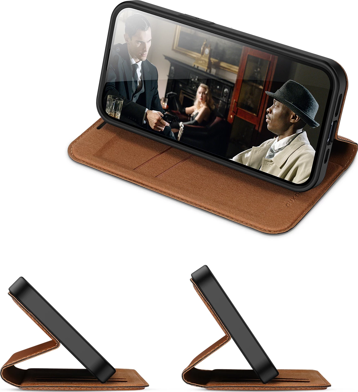 Mbështjellës Dux Ducis Skin X2 për iPhone 14 Pro, me kapak magnetik, kafe