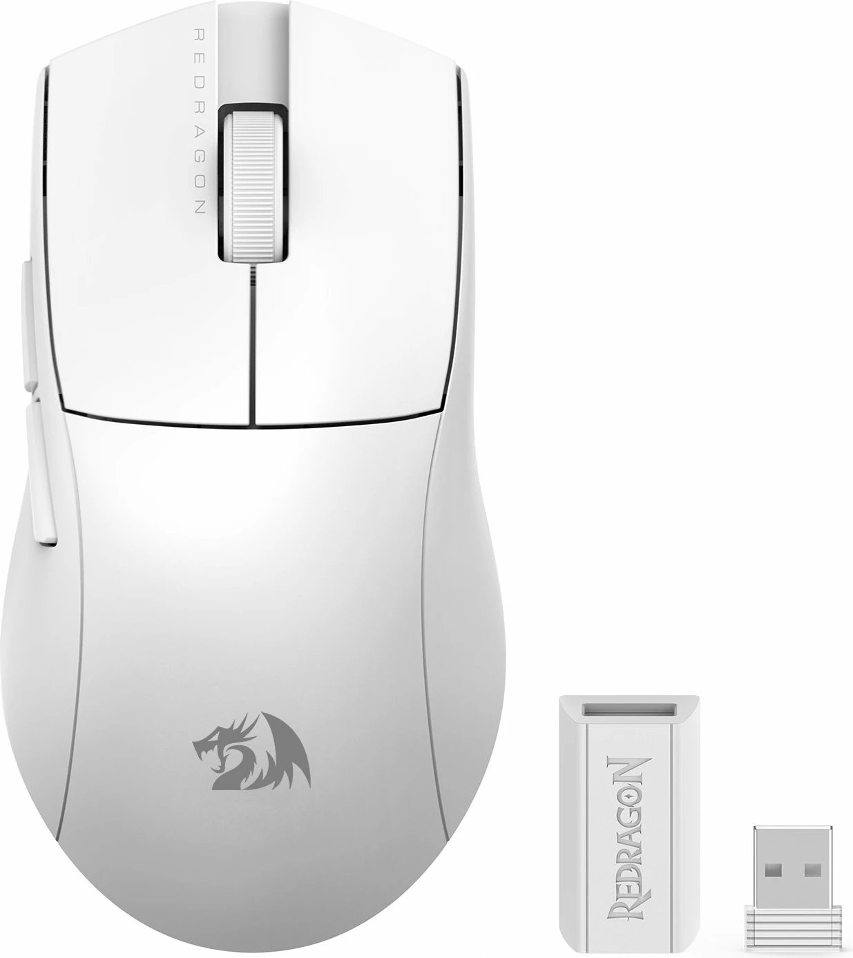 Maus Redragon M916 LIT M916W-LIT-1K 26000 DPI wireless + wired, i bardhë