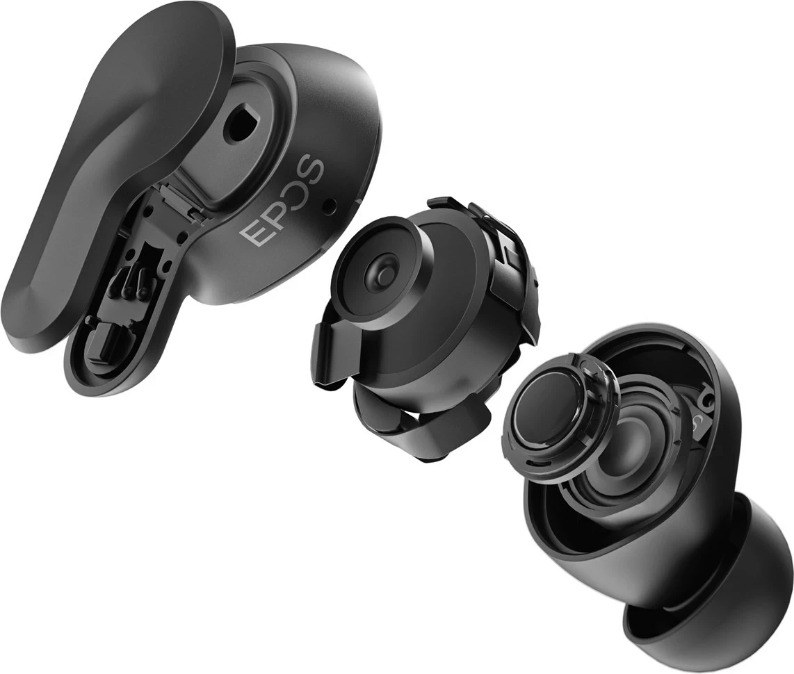 Kufje EPOS ADAPT E1TWS, True Wireless, Bluetooth 5.3, të zeza, me kuti karikimi