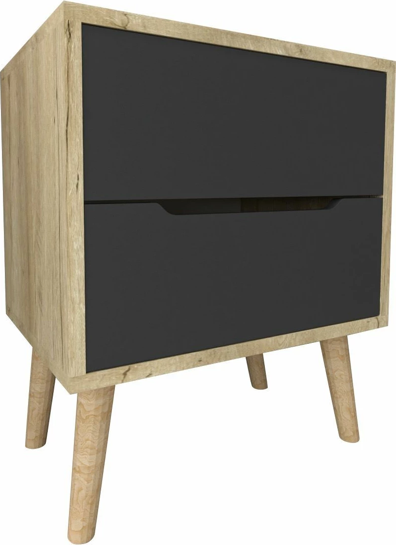 Komodinë nate Skye Decor, ngjyrë lisi Sapphire, antracit