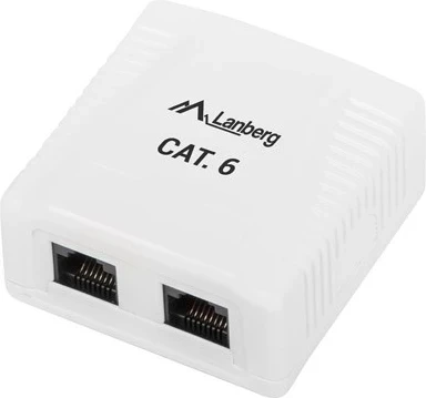 Prizë muri Lanberg OU6-0002-W, RJ-45 UTP, e bardhë