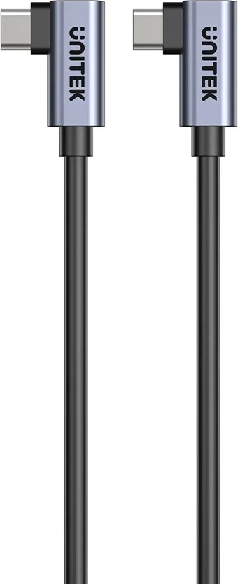 Kabllo USB C UNITEK C14147ABK01-0.5M, 0.5m, 100W, 90° kënd, e zezë