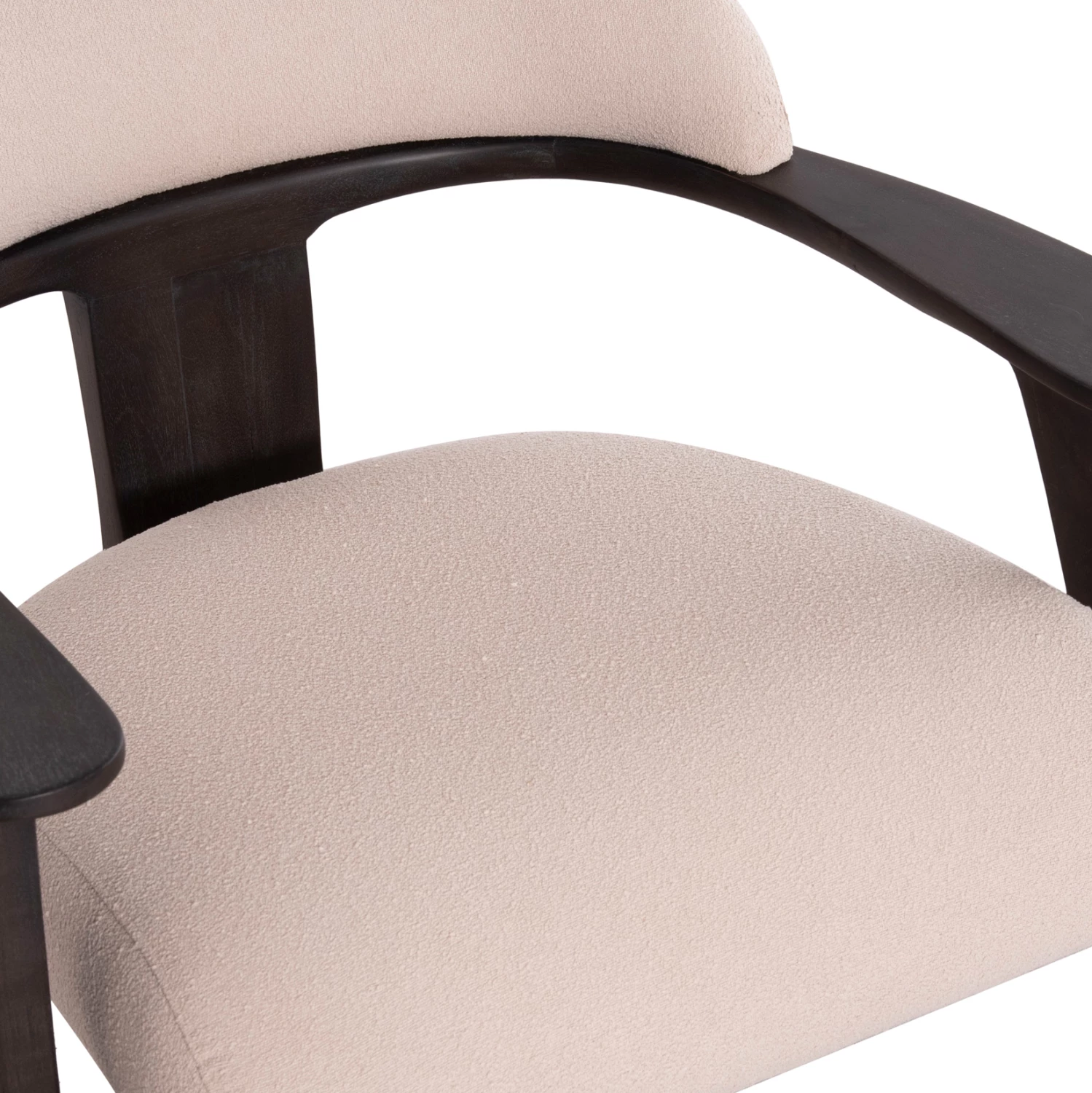 Karrige lounge TRIAD, dru tik i zi, material krem, 80.5x74x66.5cm