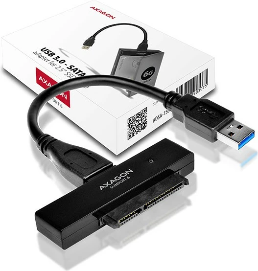 Kasë AXAGON ADSA-1S6 me adapter USB 3.0 - SATA 6G për SSD/HDD 2.5" me kuti mbrojtëse