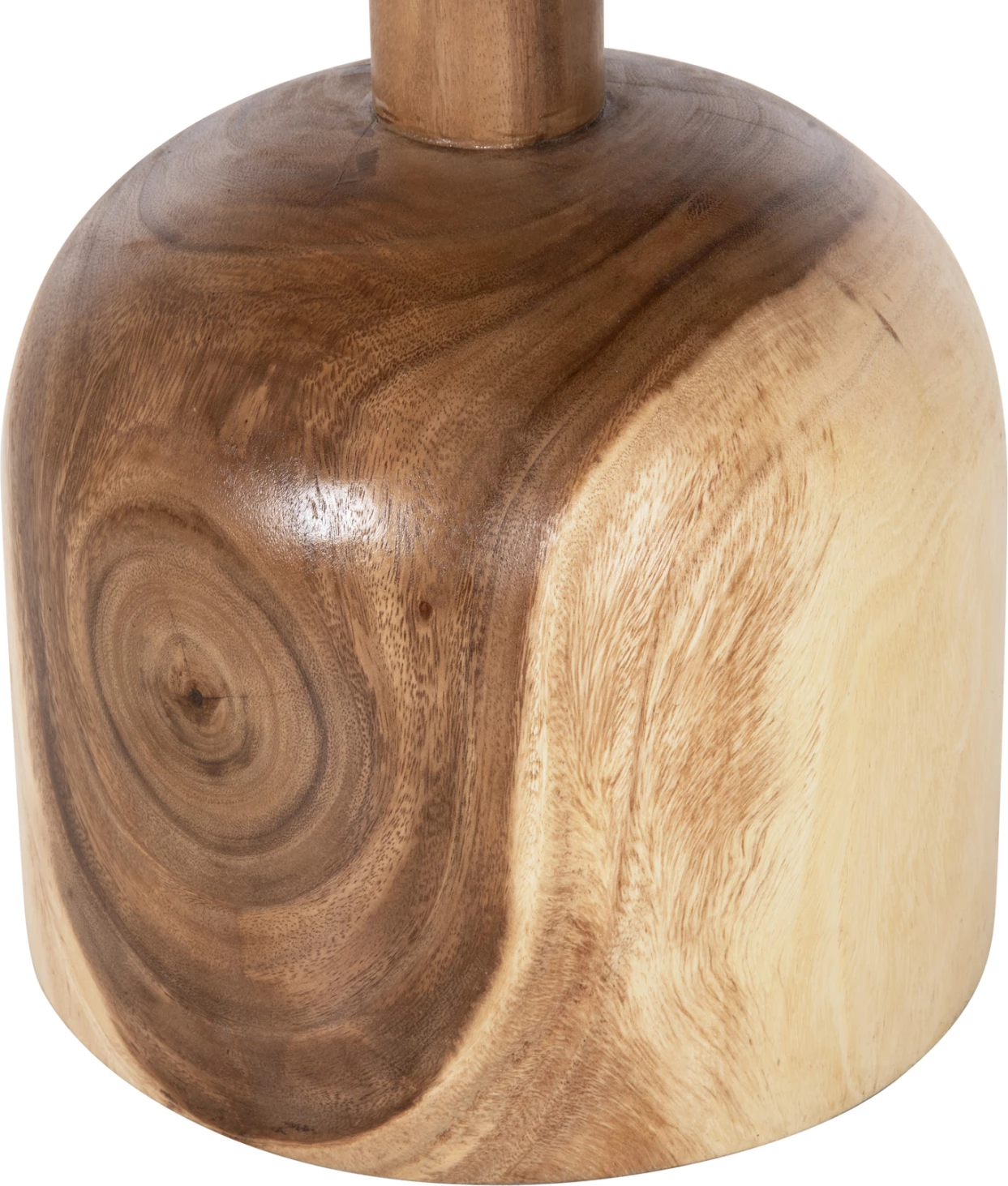 Tavolinë anësore e rrumbullakët PUMBE-s FH9892 dru suar i fortë, ngjyrë natyrale, Φ39,5x40H cm