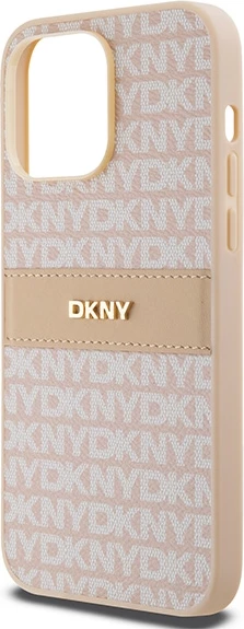Mbështjellës DKNY Mono Stripe & Metal Logo për iPhone 14 Pro Max, rozë