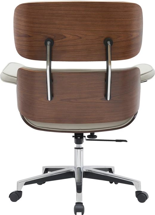 Karrige menaxheri për zyre Kobane, ngjyrë bezhë, bazë kromi, 84x75x113.5cm