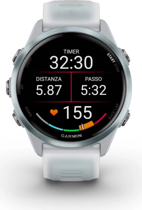 Smartwatch Garmin Forerunner® 570 Cloud Blue Aluminum, Translucent Whitestone/Cloud Blue Strap, 42 mm