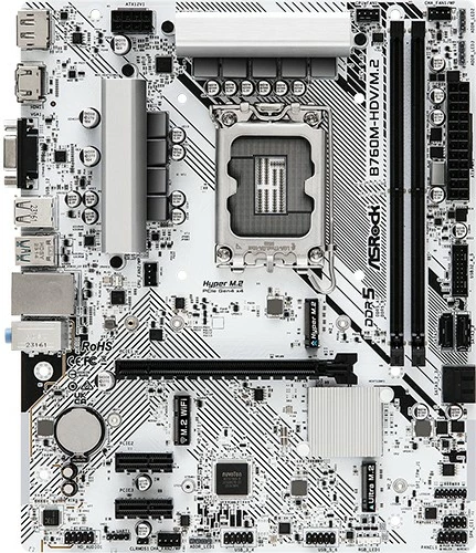 Pllakë amë ASRock B760M-HDV/M.2, Intel, LGA 1700, DDR5-SDRAM, 96 GB, micro ATX