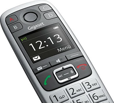 Telefon Gigaset E560HX, Analog/DECT, Mbajtës pa tela, Gri, Argjend