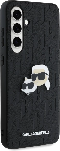 Mbështjellës Karl Lagerfeld KLHCS24FEPGKLKCPK për Samsung Galaxy S24 FE, i fortë, Monogram Karl & Choupette, zi