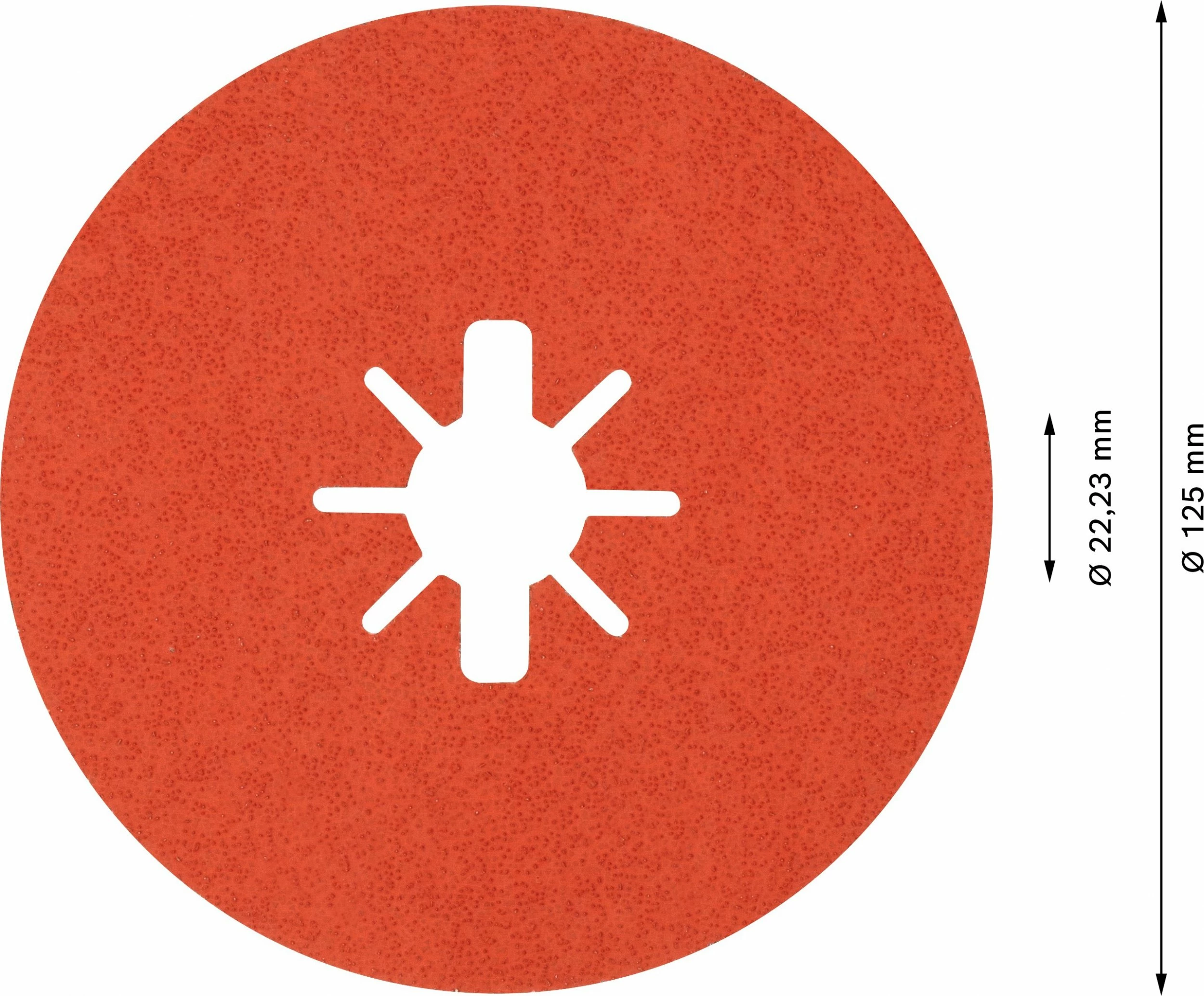 Disk fibër abraziv Bosch EXPERT R782 Prisma Ceramic X-LOCK 125 mm, Ø22.23 mm, G60, set 5 copë