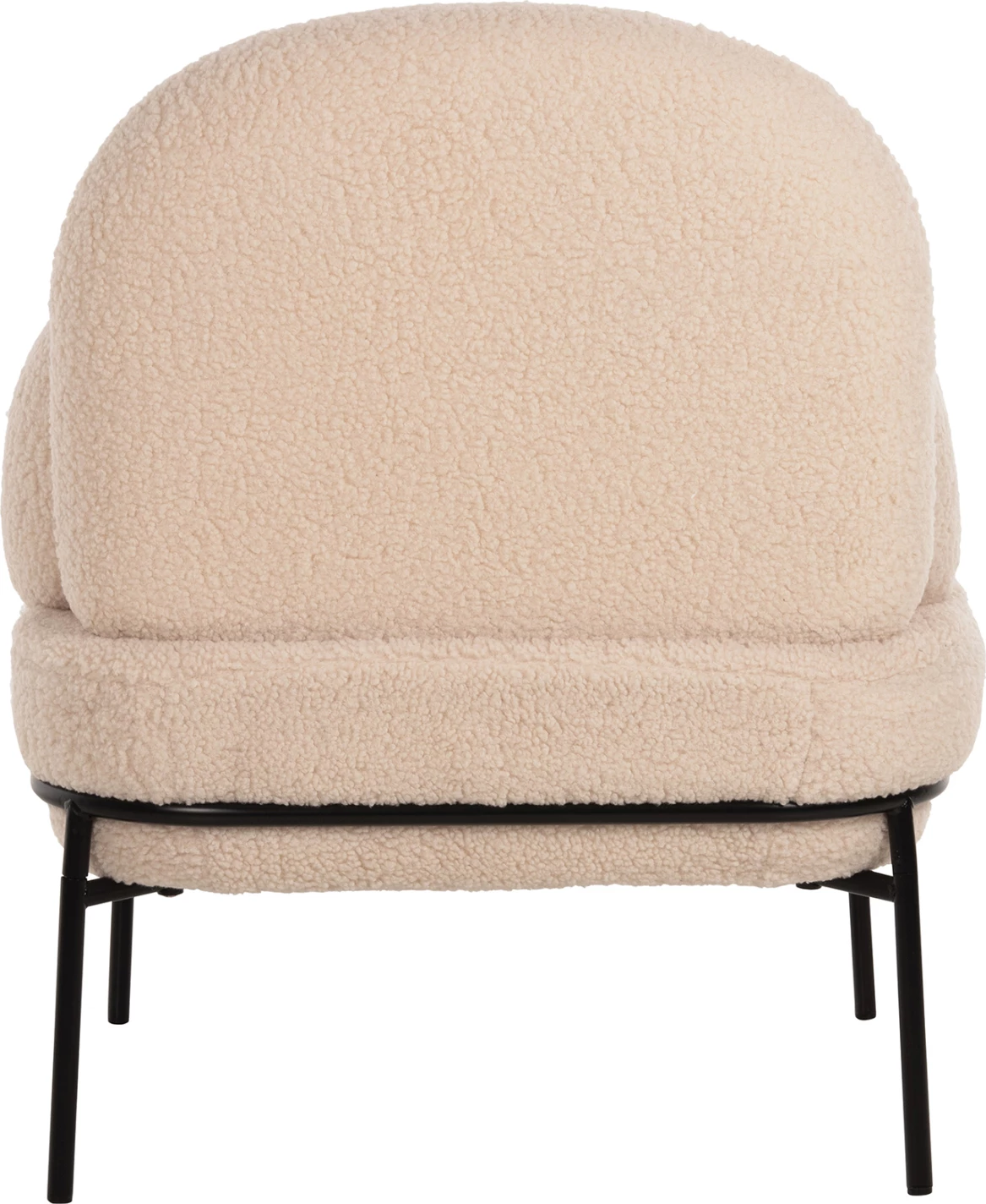 Fotelje AGNES FH9525.20, pëlhurë boucle ecru, këmbë metalike të zeza, 74x71x83H cm.