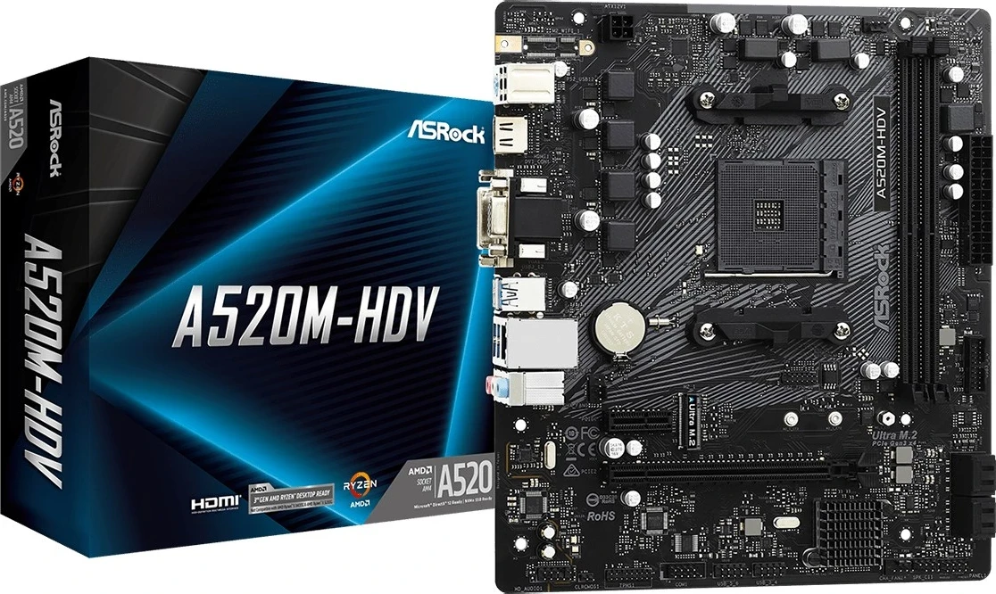 Pllakë amë Asrock A520M-HDV Socket AM4 micro  ATX