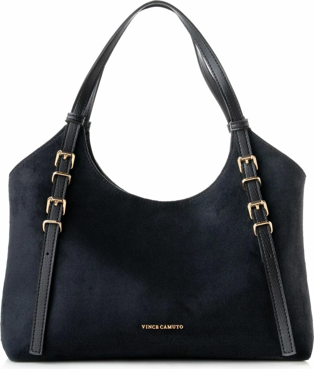 Çantë tote Vince Camuto, Cremona, lëkurë e zezë suede