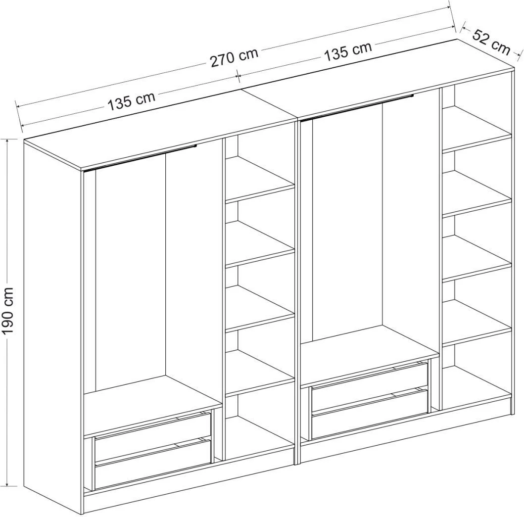 Dollap i bardhë për dhomë gjumi, Skye Decor, Kale - 3847