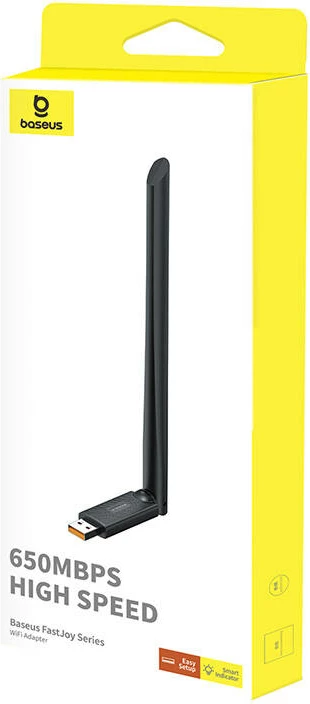 Adapter WiFi Baseus FastJoy 650 Mbps me antenë, USB-A, i zi